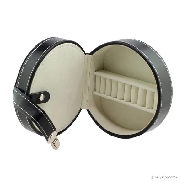 Women's Hard Case Vegan Leather Travel Jewelry Organizer - Picture 2 of 4